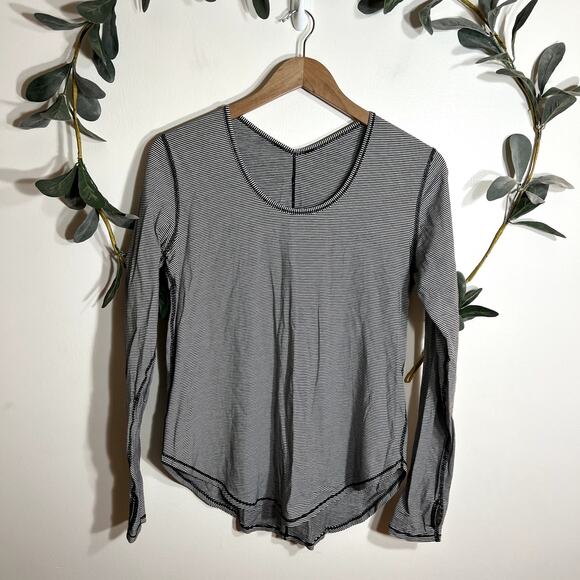lululemon athletica Tops - Lululemon Black and White Striped Long Sleeve